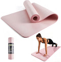 NBR Yoga Mat - 15Mm Extra Thick Exercise Mat with Carry Strap - Non Slip Yoga Mat for HIIT, Exercise & Pilates for Men and Women - Black or Pink