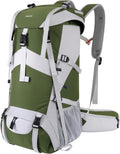 50L Hiking Backpack, Waterproof Flap Cover Camping Backpack with Rain Cover for Men Women, Lightweight Sport Daypack for Outdoor Camping Travel, Army Green