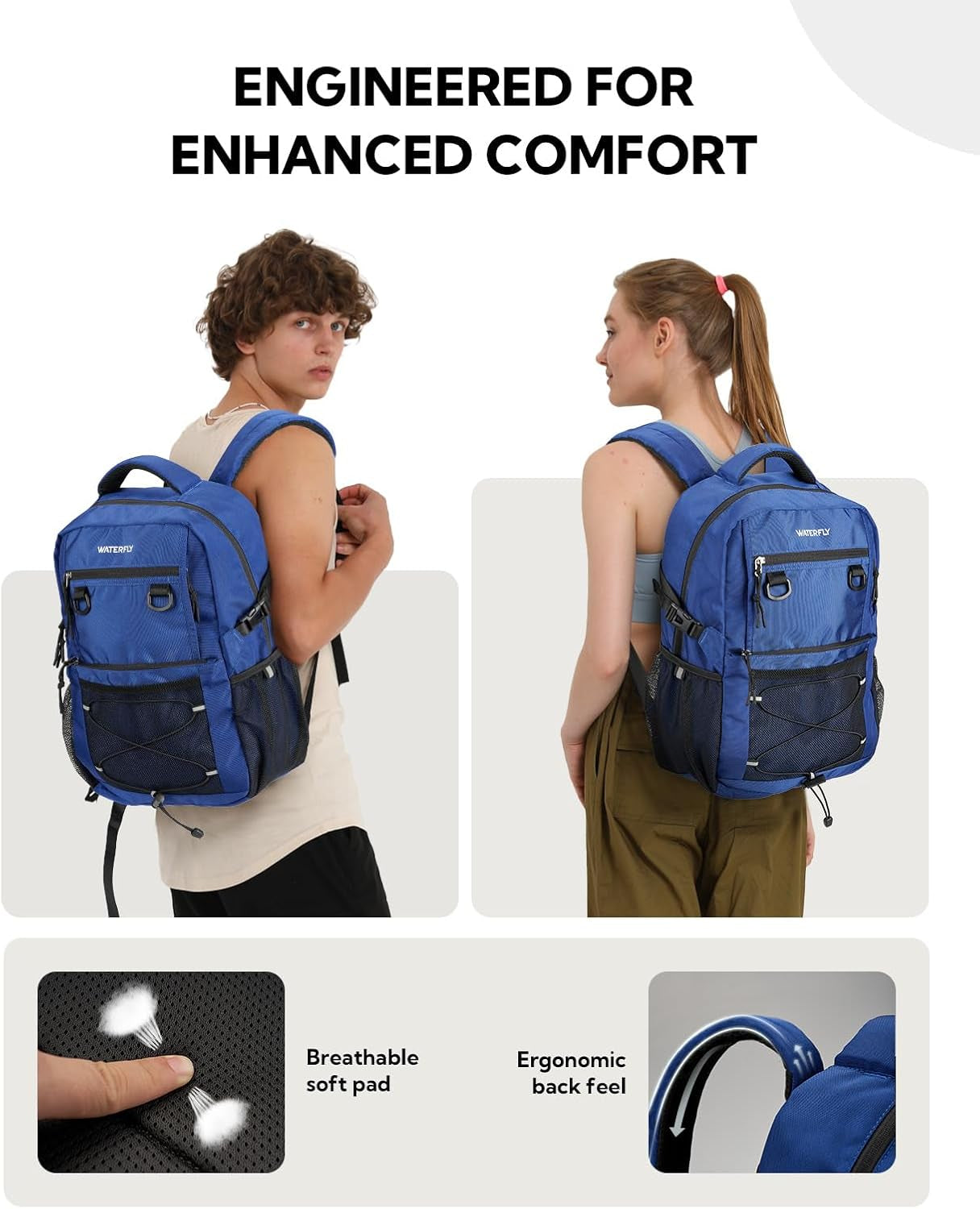 Travel Hiking Casual Backpack: 22L Lightweight Everyday Outdoor City Daypack College Bookbag for Women Men