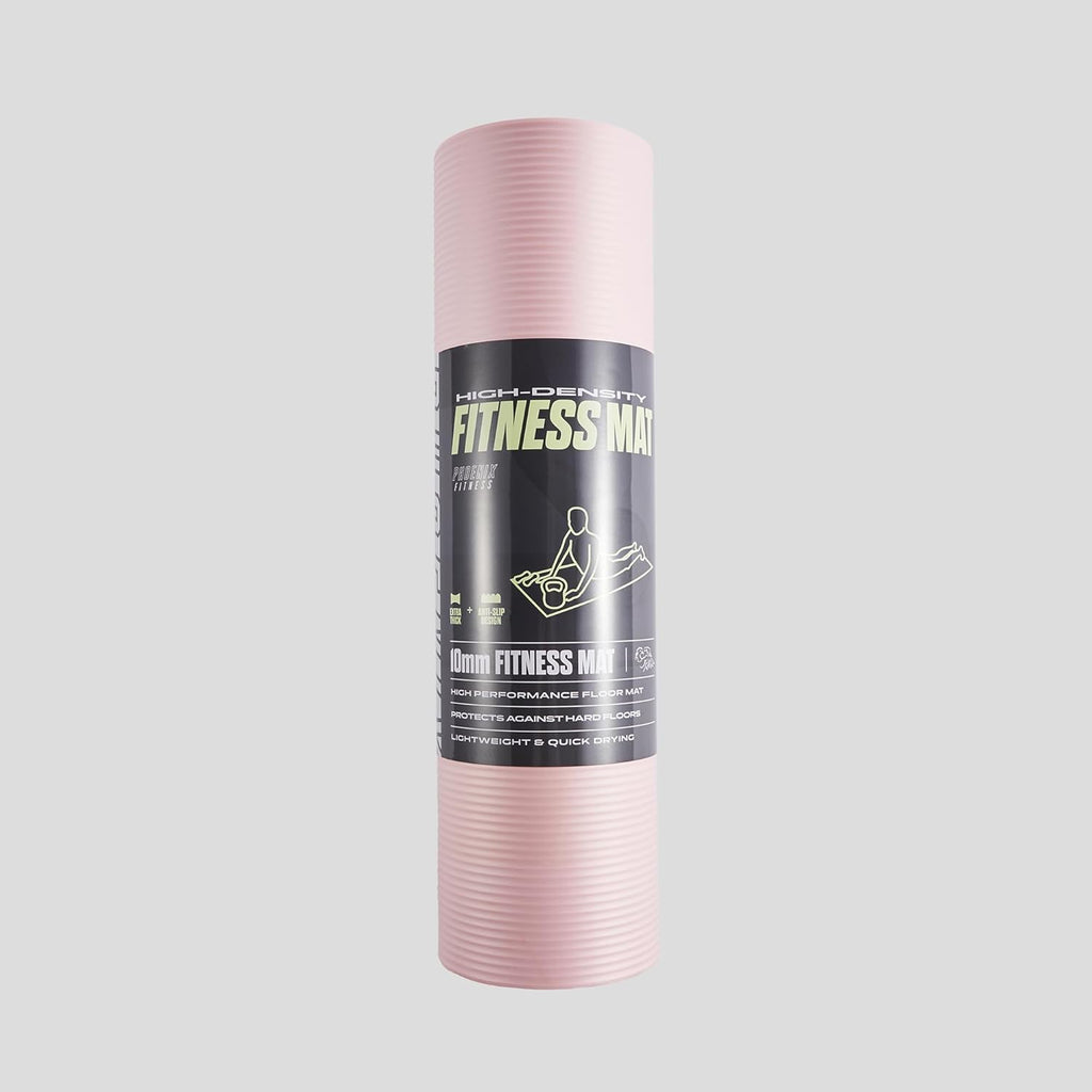 NBR Yoga Mat - 15Mm Extra Thick Exercise Mat with Carry Strap - Non Slip Yoga Mat for HIIT, Exercise & Pilates for Men and Women - Black or Pink