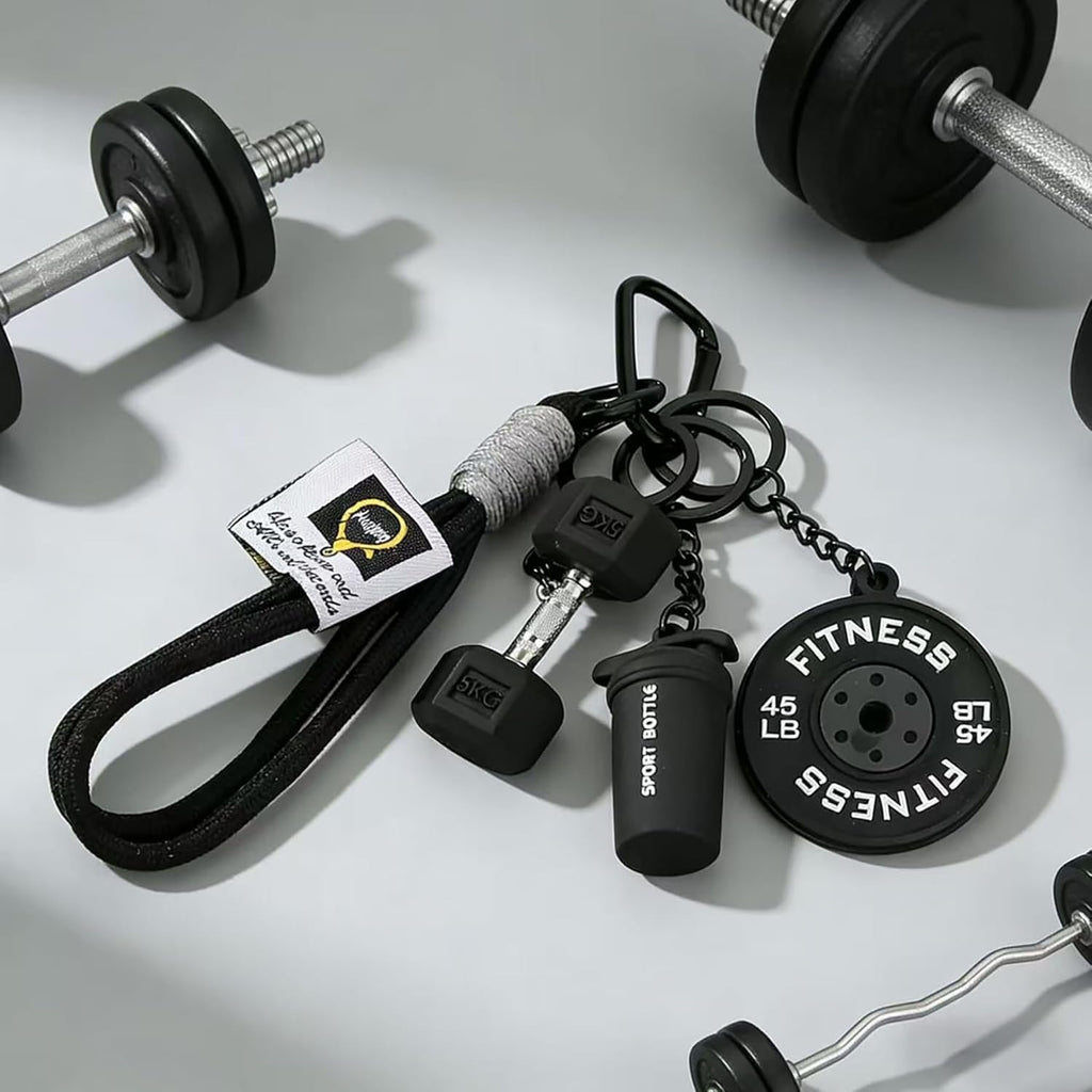 Gym Keychain Gift,Fitness Keychain Pendant, Dumbbell Keychain, Inspirational Fitness Accessory for Men and Women