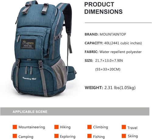 40L Hiking Backpack Lightweight Travel Backpack for Men&Women Outdoor Camping Backpacking