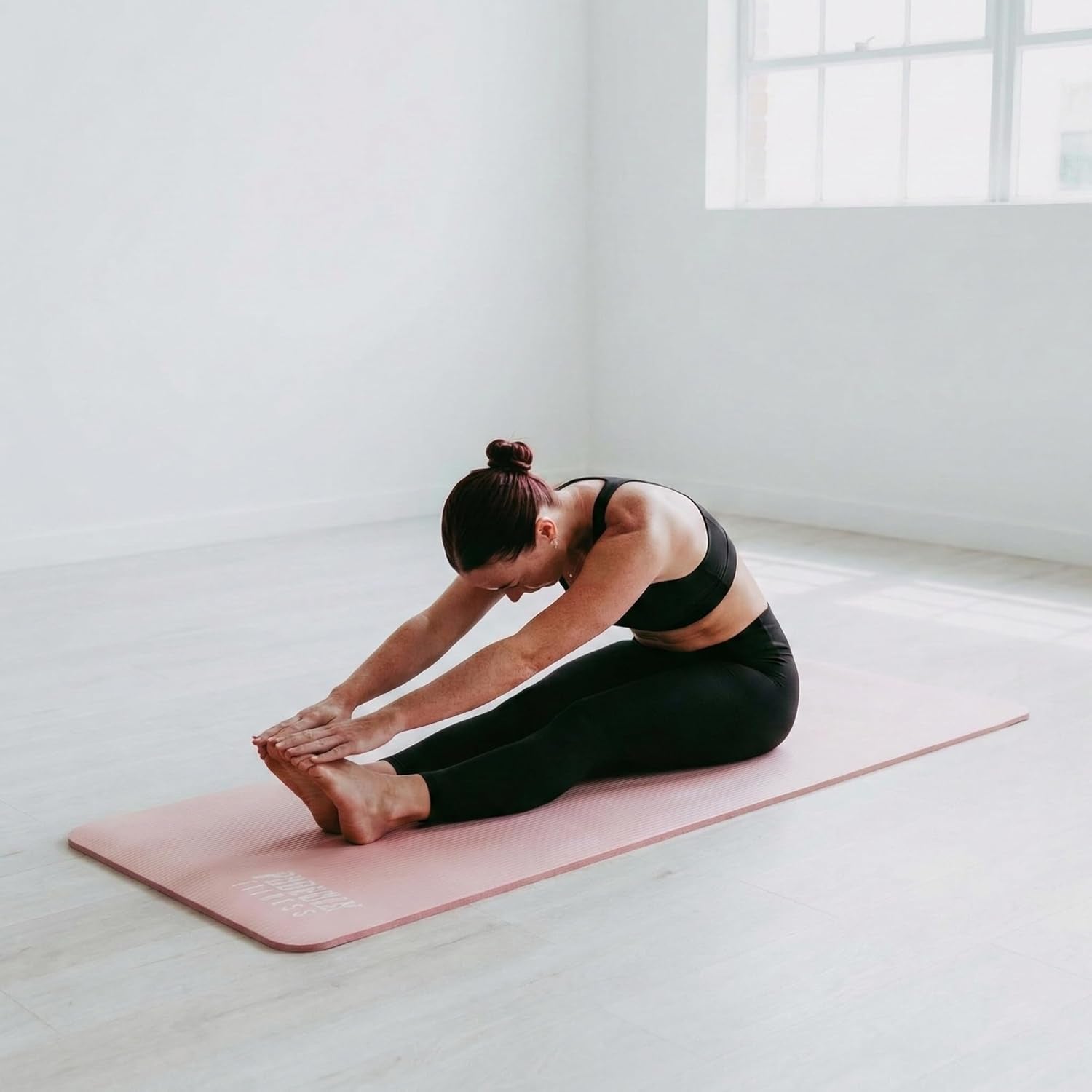 NBR Yoga Mat - 15Mm Extra Thick Exercise Mat with Carry Strap - Non Slip Yoga Mat for HIIT, Exercise & Pilates for Men and Women - Black or Pink