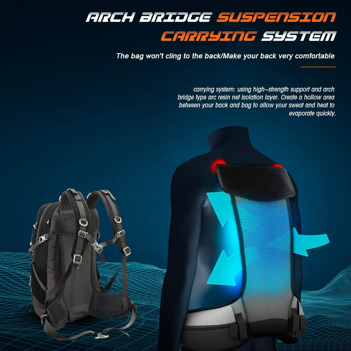 40L Backpack Hiking Mountain Bag Outdoor Hiking Camping Travel Pack