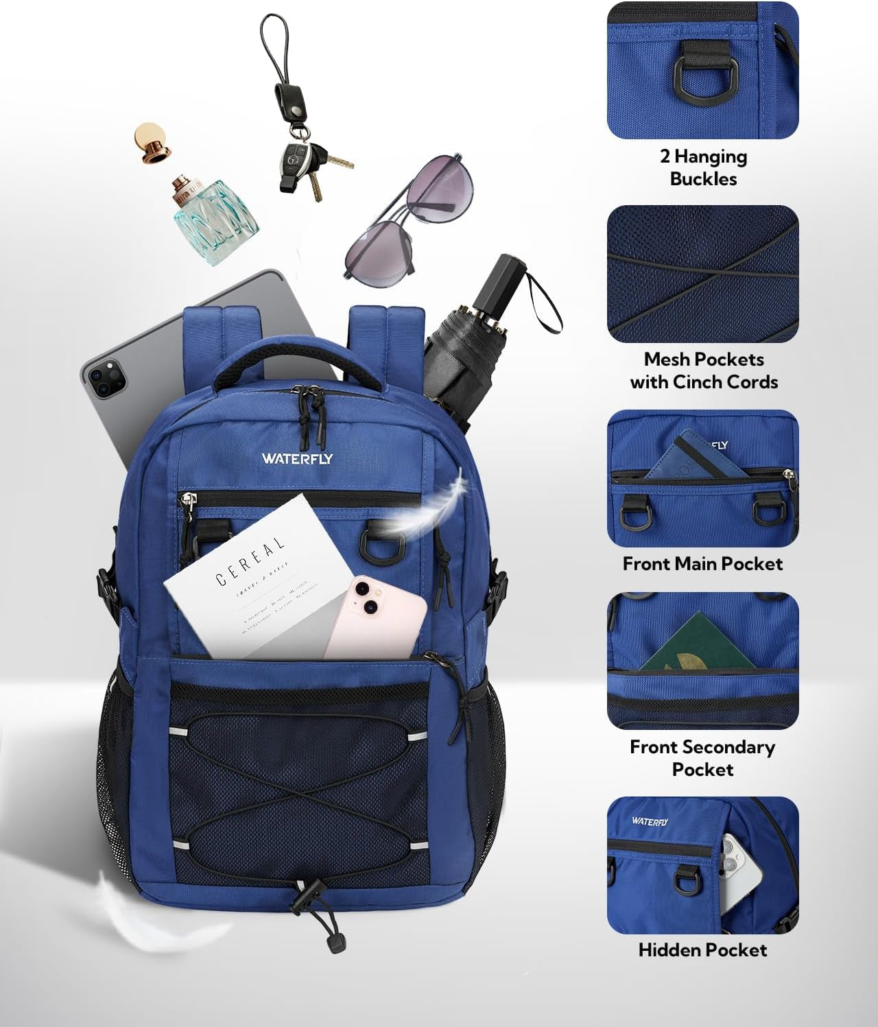 Travel Hiking Casual Backpack: 22L Lightweight Everyday Outdoor City Daypack College Bookbag for Women Men