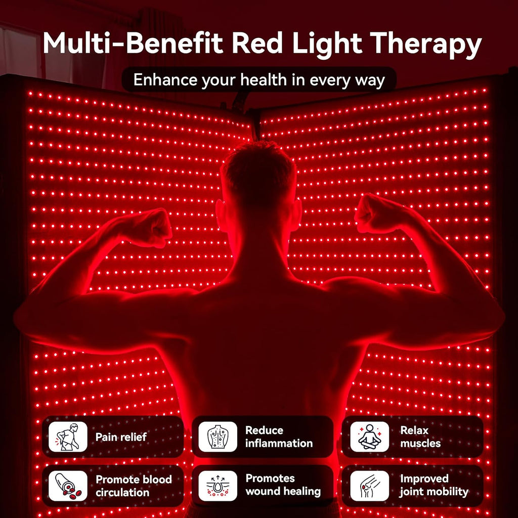 Extra Large Red Light Therapy Mat, 2570 High-Density Leds Full Body Red Light Therapy, 660Nm & 850Nm Dual Wavelengths, Foldable Red Light Therapy Blanket with Timer,74.6" X 33.3"