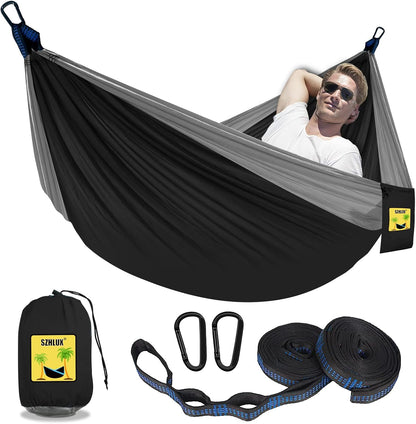 Camping Hammock Double Portable Hammocks Camping Accessories and Camping Gear,Great for Hiking,Outdoor,Beach,Camping