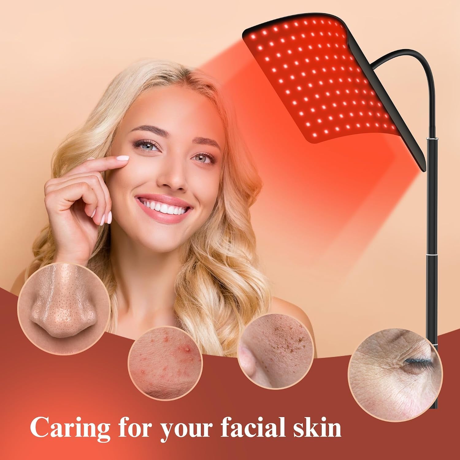 Red Light Therapy for Body, Infrared Light Therapy Panel with Stand, Red Light Therapy Lamp, 660Nm Deed Red Light and 850Nm