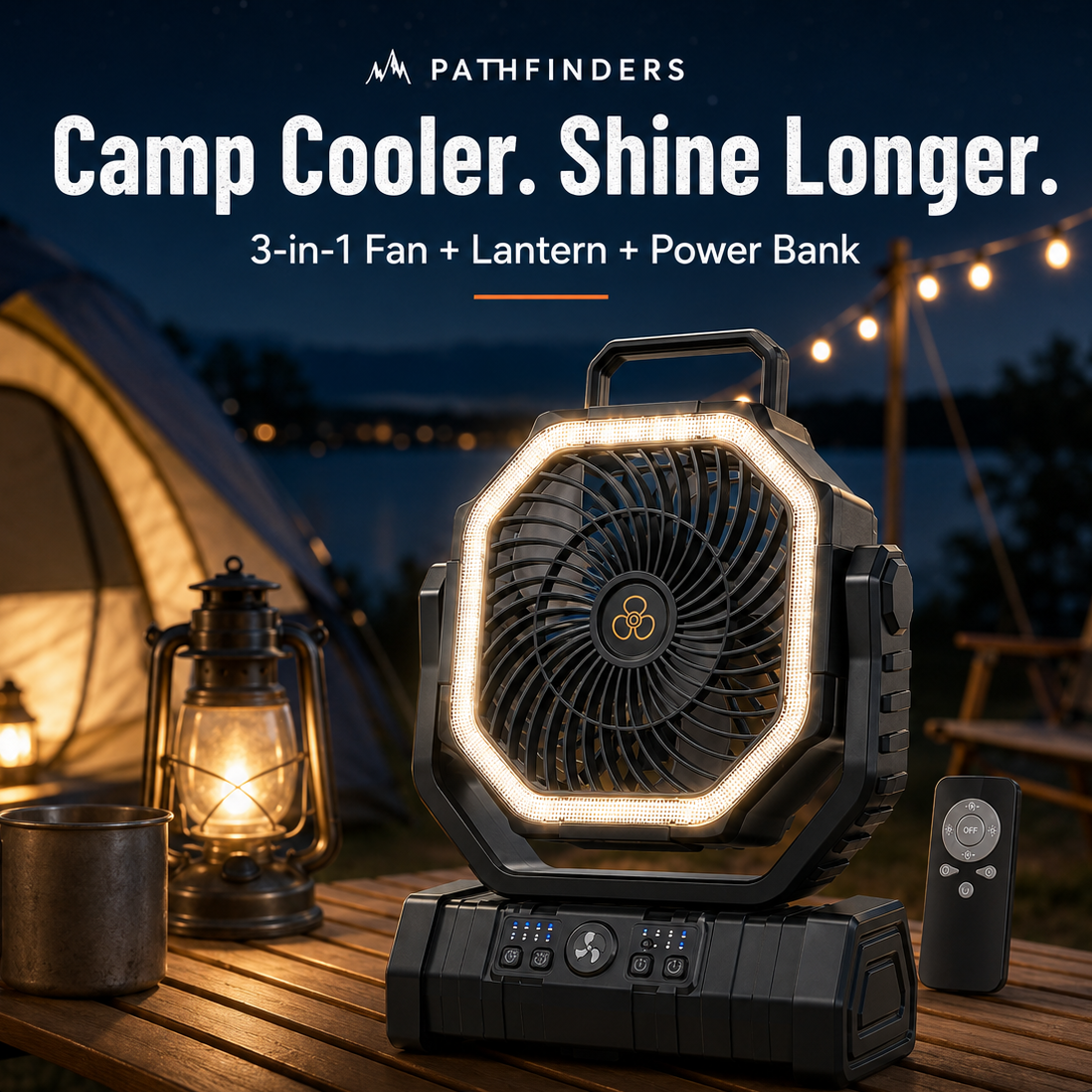 TrailLight 3-in-1 Camping Fan + Lantern
