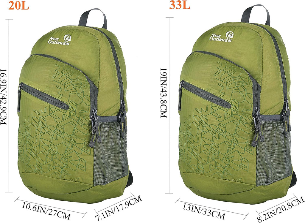 Packable Handy Lightweight Travel Hiking Backpack Daypack, Green
