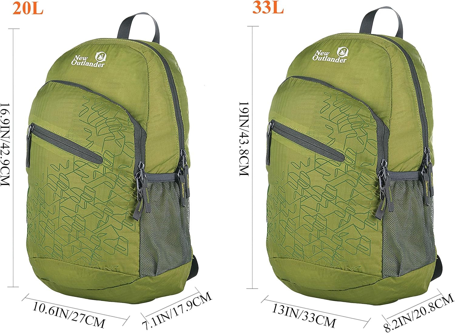 Packable Handy Lightweight Travel Hiking Backpack Daypack, Green