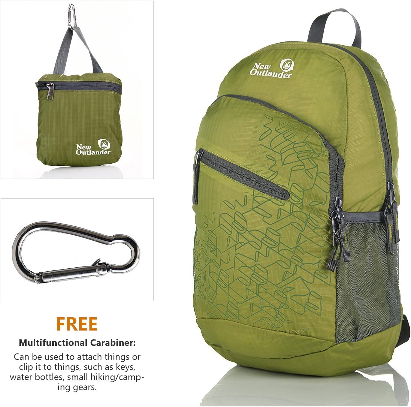 Packable Handy Lightweight Travel Hiking Backpack Daypack, Green