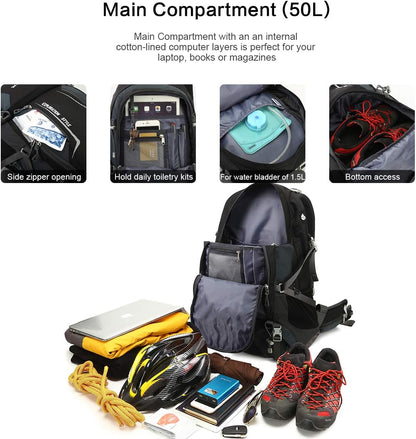 40L Backpack Hiking Mountain Bag Outdoor Hiking Camping Travel Pack