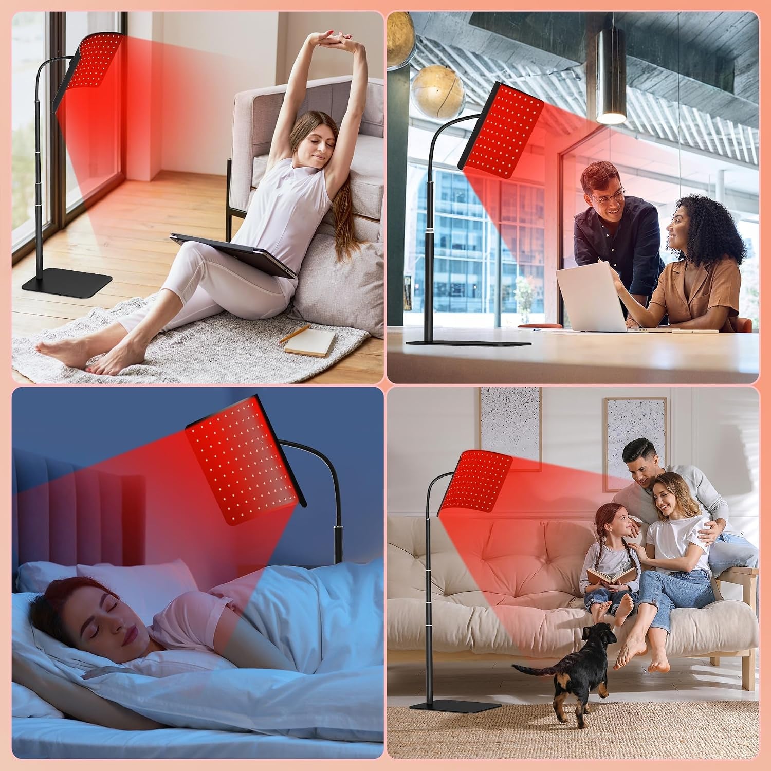 Red Light Therapy for Body, Infrared Light Therapy Panel with Stand, Red Light Therapy Lamp, 660Nm Deed Red Light and 850Nm