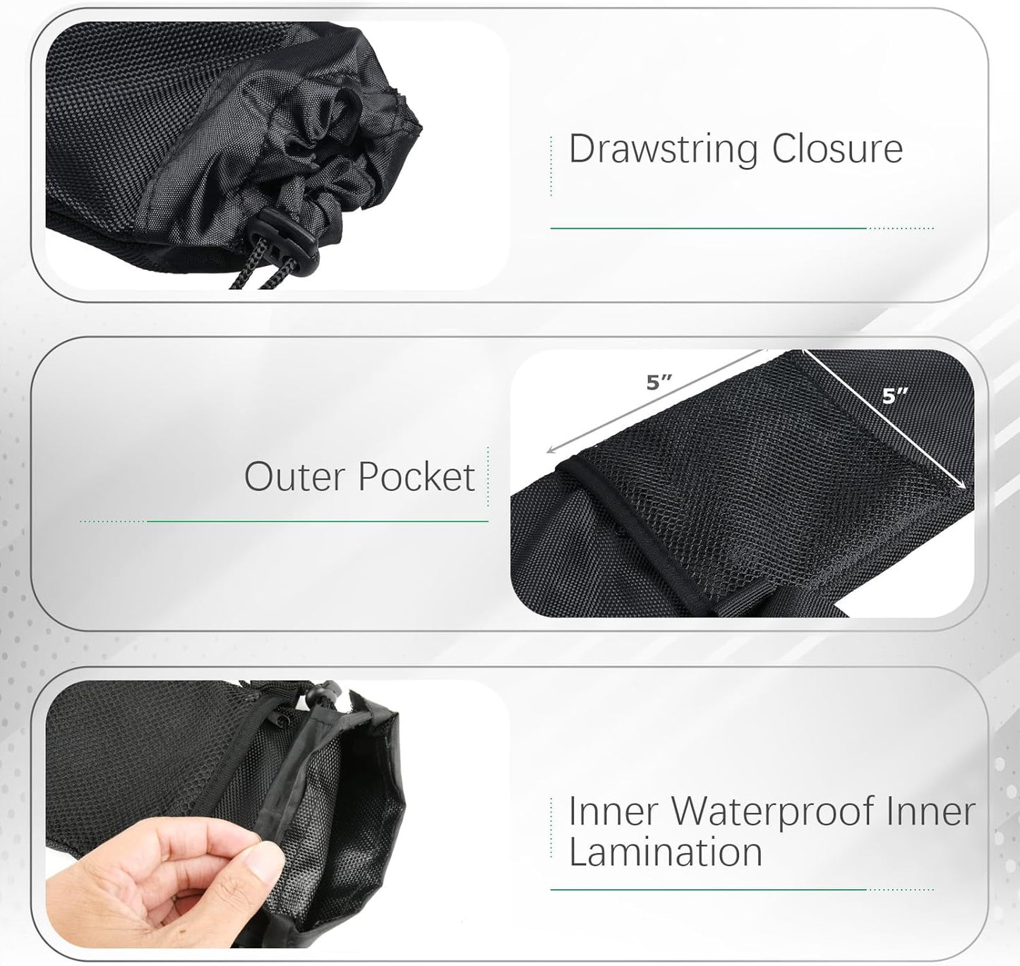 Trekking Poles Carry Bag Portable Hiking Poles Carrying Shoulder Bag Tent Poles Replacement Storage Pouch for Trekking Hiking Poles & Walking Stick, Ajustable Shoulder Strap, Black