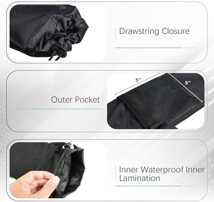 Trekking Poles Carry Bag Portable Hiking Poles Carrying Shoulder Bag Tent Poles Replacement Storage Pouch for Trekking Hiking Poles & Walking Stick, Ajustable Shoulder Strap, Black