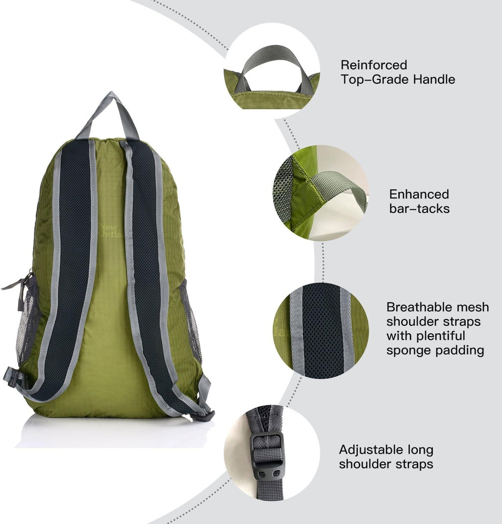 Packable Handy Lightweight Travel Hiking Backpack Daypack, Green