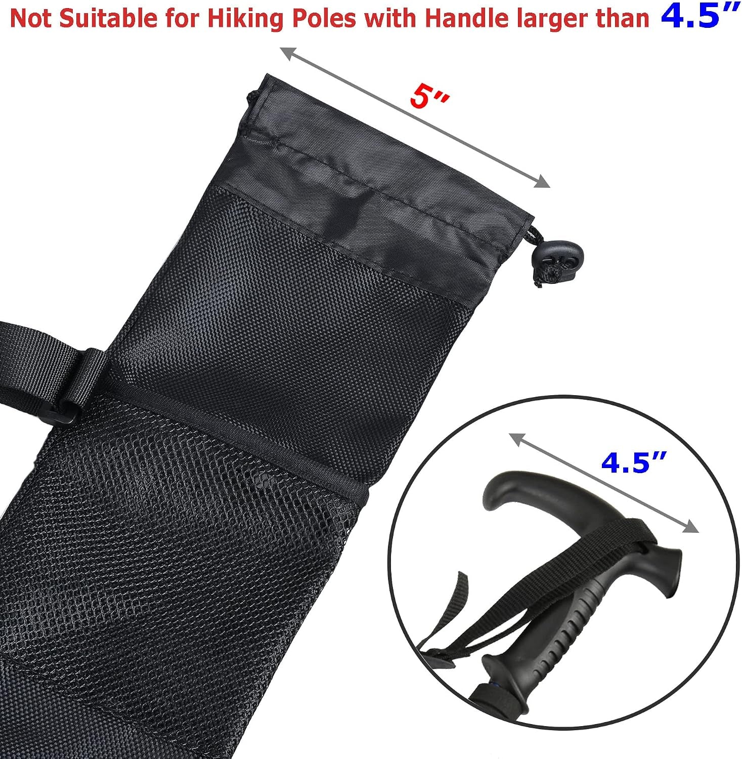 Trekking Poles Carry Bag Portable Hiking Poles Carrying Shoulder Bag Tent Poles Replacement Storage Pouch for Trekking Hiking Poles & Walking Stick, Ajustable Shoulder Strap, Black